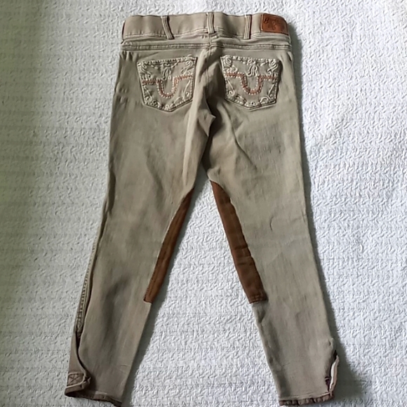 Goode Rider Embroidered Rear Pocket Riding Pants Breeches Size 26R Tan - Picture 6 of 16
